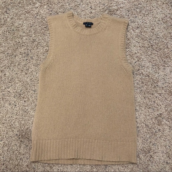 tan sweater vest